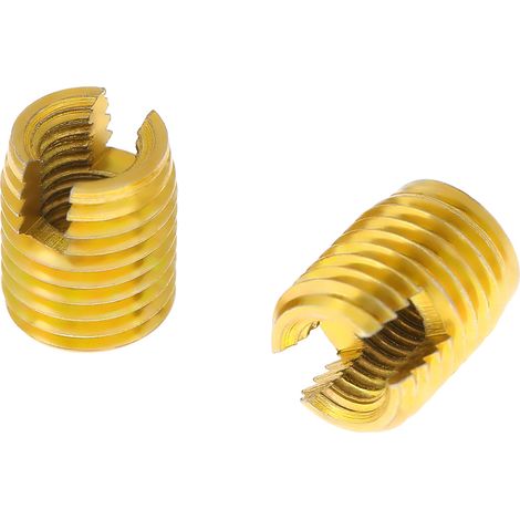 Lot de 10 inserts filetés autotaraudeurs M8 x M5 en acier inoxydable 302, type fente, pour la réparation de filetages. (1/5)