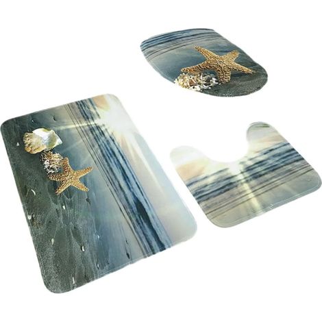 Ensemble de Tapis de Bain Trois Pièces Étoile de Mer en Dacron (1/5)