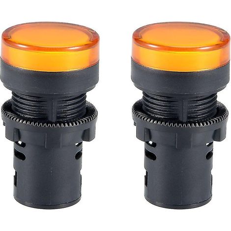 2 AC/DC-Kontrollleuchten, gelbe LEDs, 22 mm (7/8") Einbaumaß – gelb