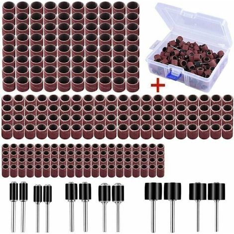 [JAMAIS UTILISÉ]252 Pièces Tambour De Ponçage avec Boîte Gratuite, Comprenant 240 Pièces Bandes de Ponçage et 12 Pièces Tambour Mandrin pour Outils Rotatifs (1/4)