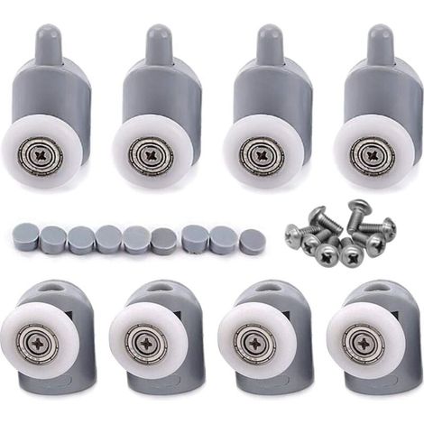YMYNY 8x Verstellbare Rolle, Doppelrolle, für Badezimmer, Duschtür, 25 mm (1/4)