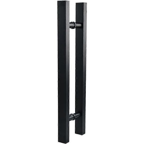 Poignée de porte en acier inoxydable noir mat pour verre et bois (1/5)