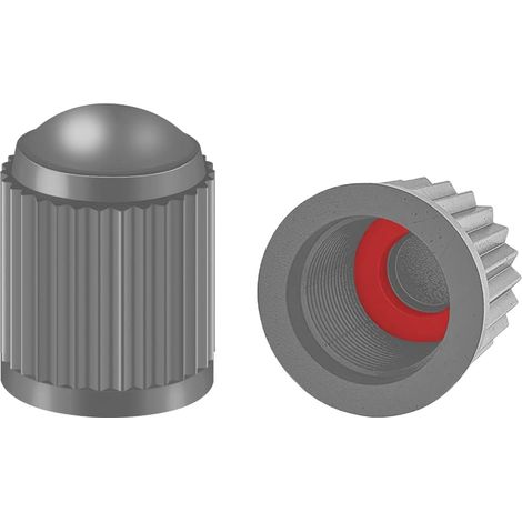 30 Pieces Bouchons de Valve de Pneu en Plastique, Capuchon de Valve Auto, Bouchons de Pneu avec Joint O-Ring en Caoutchouc, Accessoire de Pneu pour SUV, Vélos, Camions, Motos (Gris) (1/5)