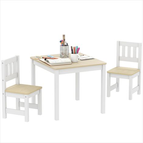 Ensemble table et chaises enfant bois naturel 56 x 52 x 48 cm MDF (1/5)