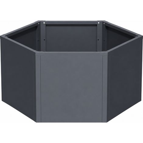 Hochbeet Rosia Sechseckiges Metall-Hochbeet in Anthrazit für Garten & Terrasse 100,4 × 87 × 52 cm (1/4)