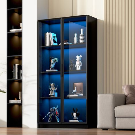 mobile vetrina 80x40x160 LED app ripiani regolabili HAVRYA (1/5)