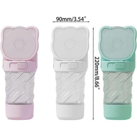 Bouteille d'eau portable pour animaux de compagnie, gamelle de voyage, distributeur de nourriture portable pour chiens et chats (1/4)