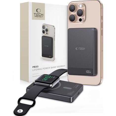 TECH-PROTECT PB33 LIFEMAG MAGSAFE POWER BANK 5000MAH NEGRO