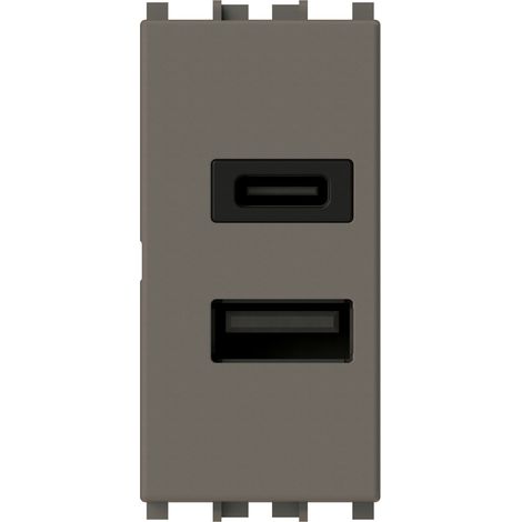 4box presa usb con connettore tipo c e tipo a 3.0a vimar arke metal 4b.v19m.usb.30 (1/3)