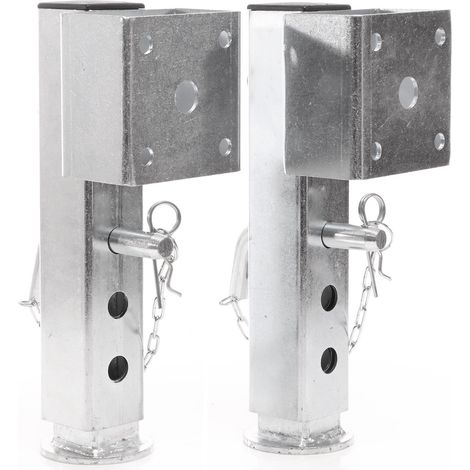 XPOtool Pies de apoyo para remolque 2 piezas 350mm hasta 1300kg patas de acero material de fijación (1/5)