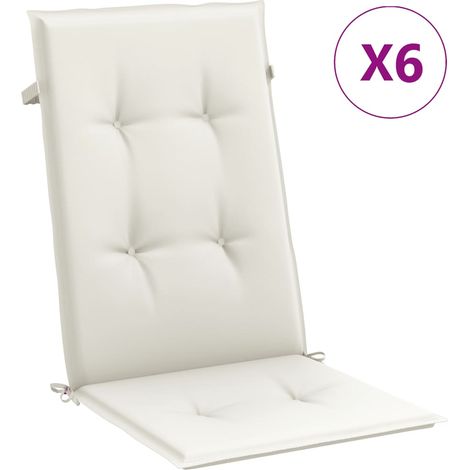 Hochlehner-Auflagen 6 Stk. Melange Creme 120x50x4 cm Stoff vidaXL
