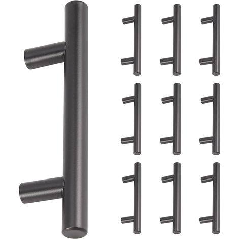 Lot de 10 poignées meuble cuisine 12,7 cm (5 pouces), noir mat (1/5)