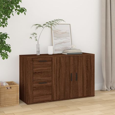 vidaXL Credenza Rovere Marrone 100x33x59,5 cm in Legno Multistrato (1/5)