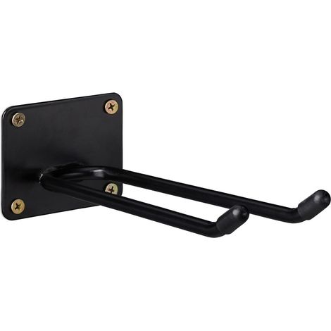 Soporte de pared para herramientas de jardín 7,5 x 9 x 24 cm con ganchos dobles de acero gris 130004786 (1/4)