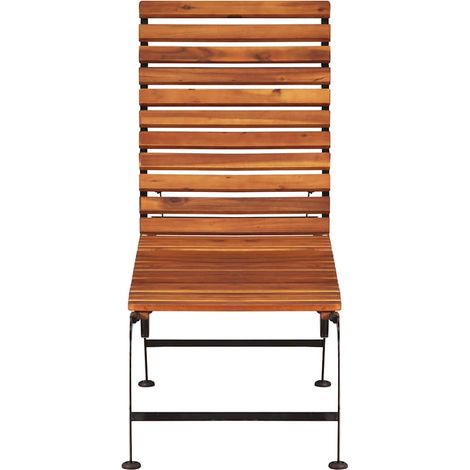 Maison Exclusive - Lettino Prendisole con Gambe in Acciaio Legno Massello Acacia (1/5)