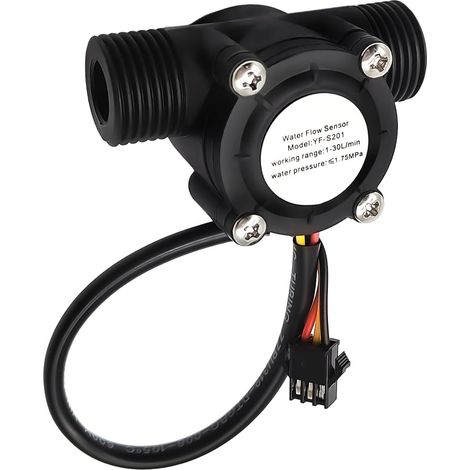 YF-S201 Débitmètre Eau Capteur Débitmètre à Effet Hall 5–18 V CC, 1–30 L/Min Interface G1/2 Capteur de débit pour Chauffe-Eau, Distributeur Automatique, Machine à Cartes (1/5)