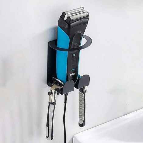 Rasiererhalter, Mehrzweck-Rasiererhalter aus Edelstahl, Wandhalterung für Elektrorasierer, selbstklebender Rasiererhalter – kein Bohren erforderlich – für Rasierer, Handtücher, Küche und Bad (1/4)