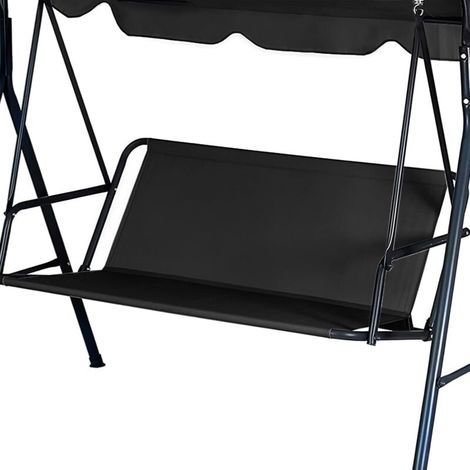 Housse de rechange pour balancelle, tissu Oxford 600D, imperméable, anti-poussière, pour terrasse, balcon et jardin (138x50x50 cm, Noir) (1/4)