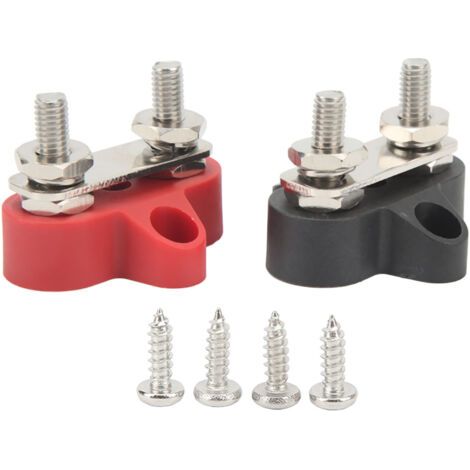 DEESSE SHOP-2 pièces bornier de Distribution d'énergie 48V M6 positif négatif 2 goujons bloc de jonction de batterie (1/5)