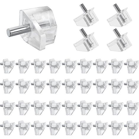 20 supports d'étagère transparents de 3 mm pour étagères de placard. (1/5)