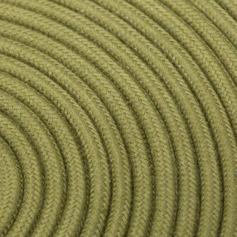 Fil Électrique Tissu Vert Olive 2x0,75mm² - Câble Électrique Textile de Qualité
