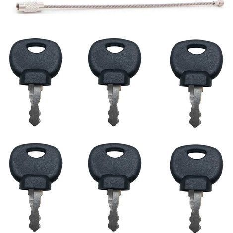 6pcs 14607 Clé d'allumage Compatible avec 14607 Tracteur Rouleau Dumper Excavateur Clé 14607 (1/5)