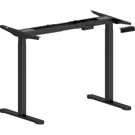 Estructura de escritorio elevable eléctrica con 2 motores y 3 memorias, acero negro HOMVRA (1/4)