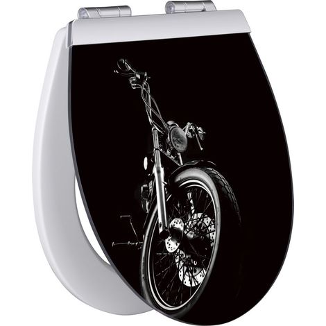 Primaster WC-Sitz mit Absenkautomatik Motorrad weiß Beleuchtung Toilettensitz (1/2)