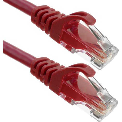 BeMatik - Cavo di rete Ethernet Cat. 6a UTP rosso da 1 m