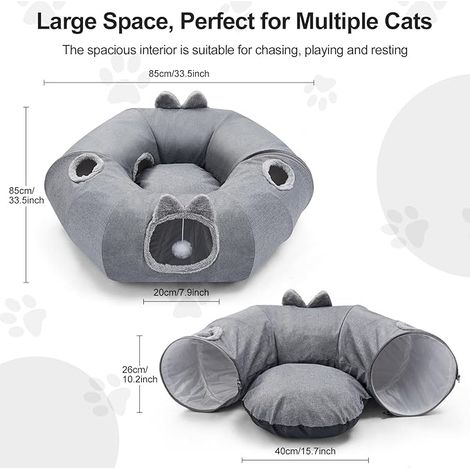 Cat Tunnel Indoor Cat Play Tunnels Ball Holes Tunnel de jeu interactif balle chat chaton lapin chiot