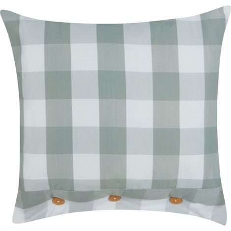 Throw Cushion TAMNINE 45 x 45 cm Mint Green Checked (1/5)