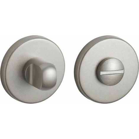 Coppia di rosette tonde Ø 50 mm con chiusura WC, nichel satinato – THIRARD (1/3)