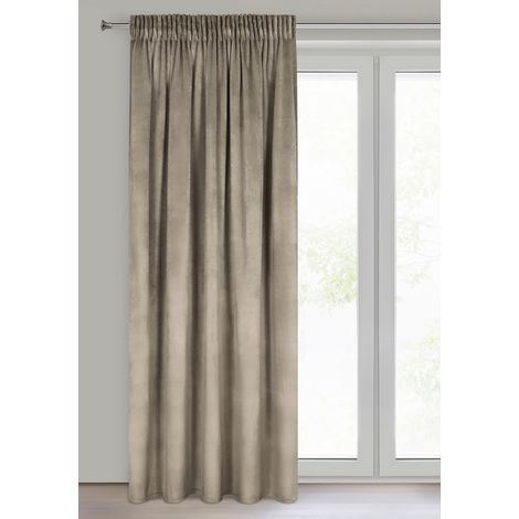 Rideau en Velours avec Ruban Fronceur - 1 Panneau, Traitement de Fenêtre Occultant, Rideaux pour Chambre, Cuisine, Salon, Doux, 140x270 cm, Marron/Brun (1/5)