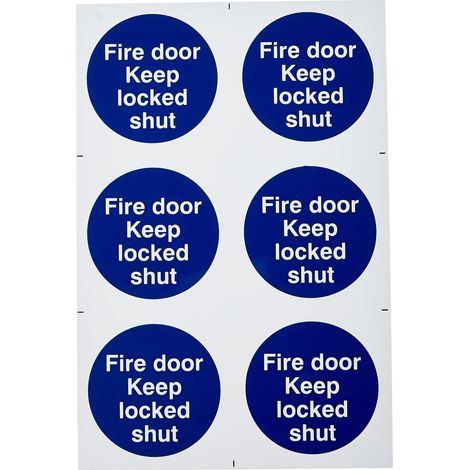Fire Door Keep Locked Shut Sign – PVC, 200 x 300mm, Single Unit, Model SCA0153 (1/3)