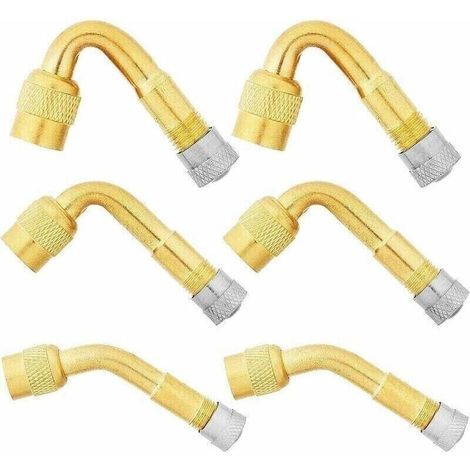6 Pièces Pneu Valve Rallonge, 45°, 90°, 135° Extension Valve Pneu Valve De Adaptateur Raccord Prolongateur Coude, Embout De Gonflage Coudé Pour Voiture Camion Moto Vélo Scooter,de