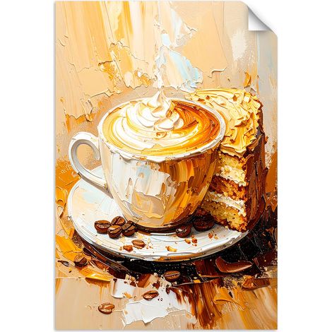 Selbstklebendes Poster – Wandsticker Kaffeetasse mit Farbeffekt 20x30 cm (1/3)