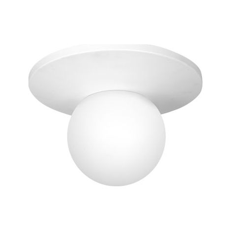 Plafonnier blanc boule verre Taller E14 15W Luminex