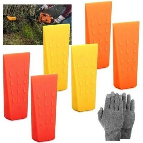 Coins D'Abattage D'Arbres,6 Pièces Cale Plastique Abattage,Coin D'abattage en Plastique,Cale Abattage pour Tronçonneuse,Coin pour Fendre Le Bois,Cale D'abattage (1/5)