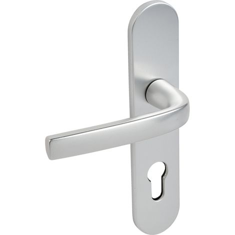 Ensemble sur plaques Logio entraxe 195mm type CLE I finition argent - VACHETTE - 200666