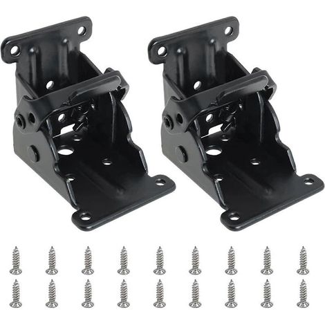 Charnières de pied de table pliables autobloquantes à 90° ultra-résistantes, robustes et faciles à installer, pour bureau, lit ou table à manger télescopique (2 pièces). (1/5)