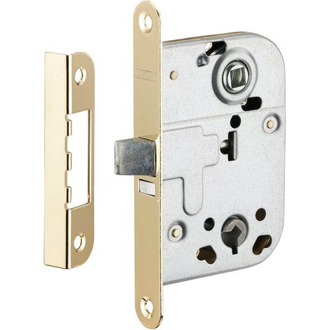 Serrure monopoint encastrée 72mm – Pêne dormant demi-tour – Mécanisme à 1 tour – Gâche plate en acier (1/2)