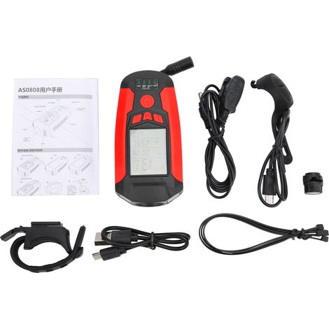 Feu avant vélo USB LED klaxon ordinateur lampe puissante affichage batterie rouge (1/5)