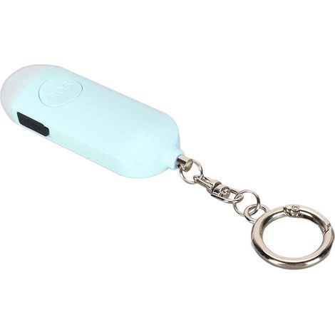 Alarme de sécurité personnelle 130dB avec lumière stroboscopique LED pour personnes âgées - Bleu