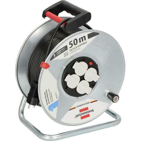 Brennenstuhl 1195066 Kabeltrommel 50 m Schwarz Schutzkontakt-Stecker