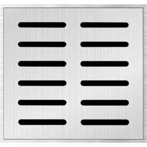 Plaque d'égout encastrée, grille de drainage en acier inoxydable, couvercle de drainage extérieur pour bord de route, allées, parking, tranchée routière, caniveau, argent (150x150x20x2mm) (1/5)