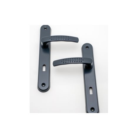 Quincadeco – Poignée de porte coulissante Elona gris RAL 7016 – Aluminium époxy – Entraxe 195mm – Pour porte 38 à 46mm d'épaisseur