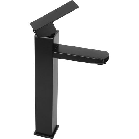 Robinet de lavabo G1/2, robinet d'évier de cuisine, mitigeur rotatif à 360°, robinet monoplace noir (1/5)