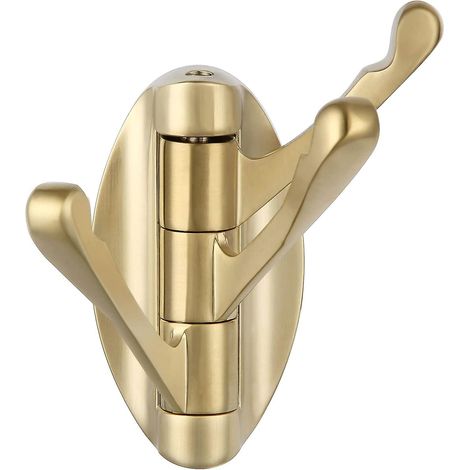 Porte-serviettes pivotant pliable en métal doré brossé, support pour peignoirs et manteaux de salle de bain, rangement pour la maison et le camping-car, fixation par vis (1/5)
