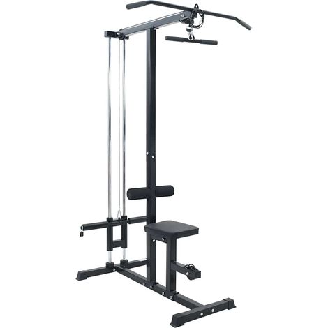 Máquina de jalón al pecho Manual Negro 110 x 70 x 187 cm vidaXL