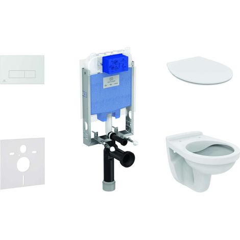 Ideal Standard ProSys - Modulo di installazione a parete, WC Alpha con sedile, placca di comando Oleas M2, SoftClose, cromo opaco ProSys80M SP110 (1/5)